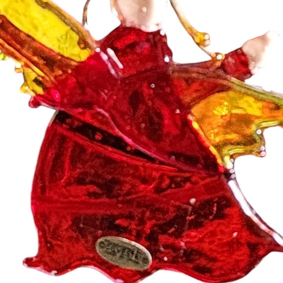 Vintage Lot of Three Glass & Capiz Shell Angels & Bird Christmas Tree Ornaments - Picture 3 of 14